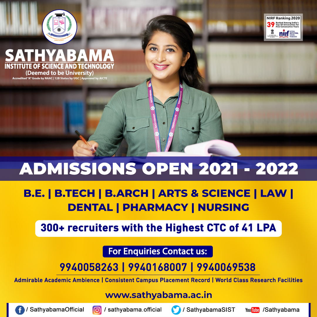 Home Sathyabama Institute Of Science And Technology Deemed To Be University