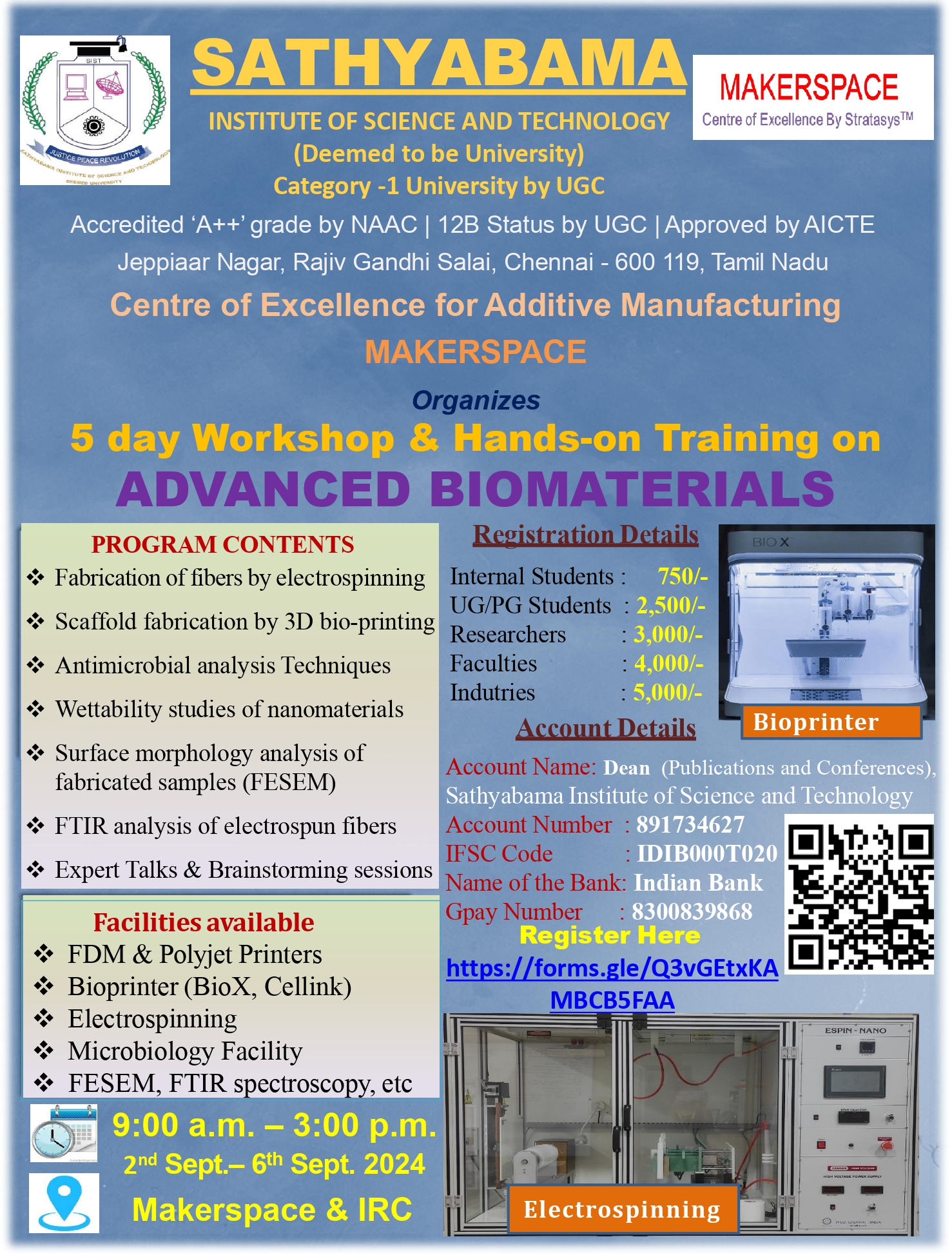 5 day Workshop & Hands-on Training on ADVANCED BIOMATERIALS